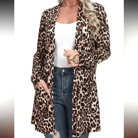 NEW Chic Leopard Print Trench Coat - Lightweight - Sz M - Picture 2 of 7
